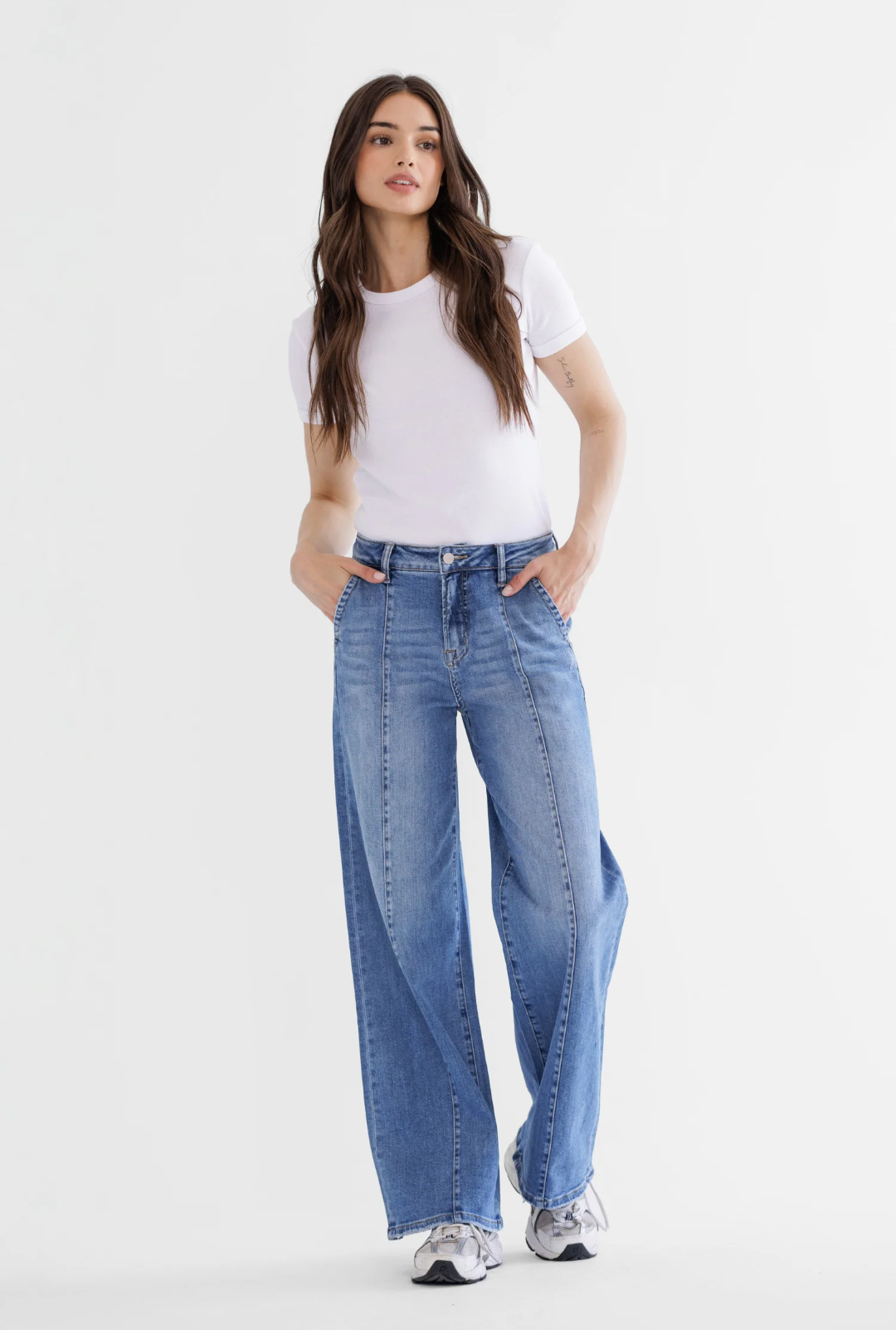 Mica Denim Wide Leg Trouser Seam