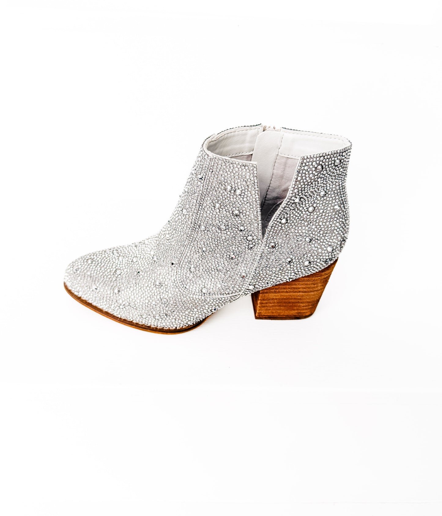 Shine Star Rhinestone Bootie in Silver