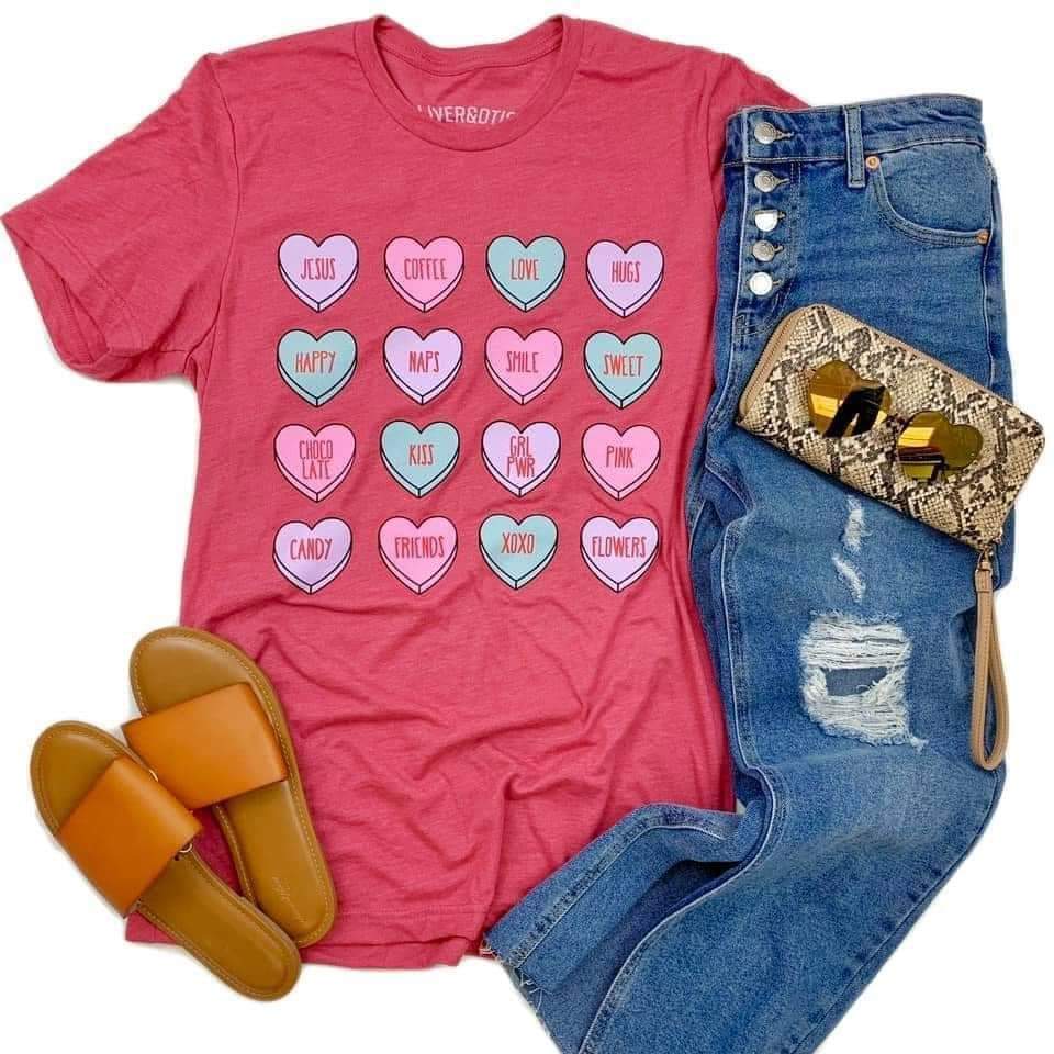Candy Hearts Graphic Tee