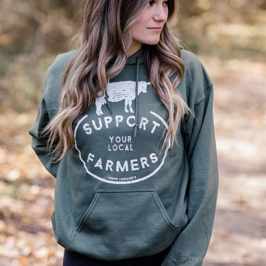 Support Your Local Farmers Hoodie Green