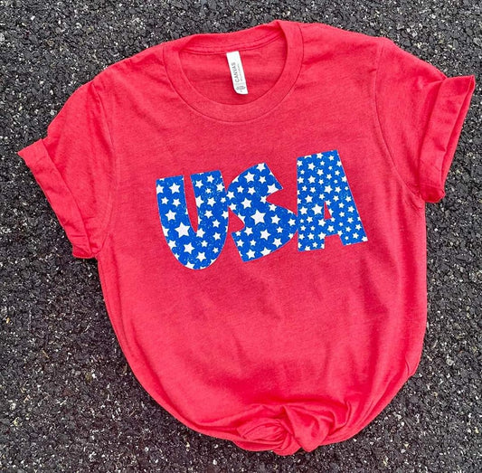 USA Starts Red Graphic Tee